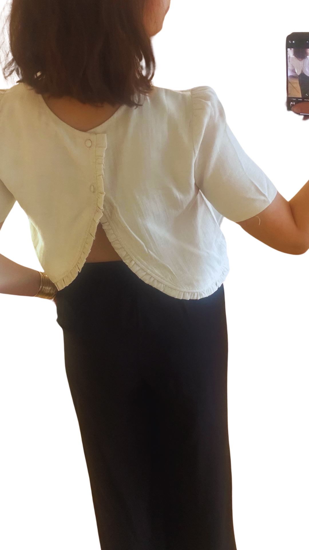 Blouse LENA crème dos boutonné