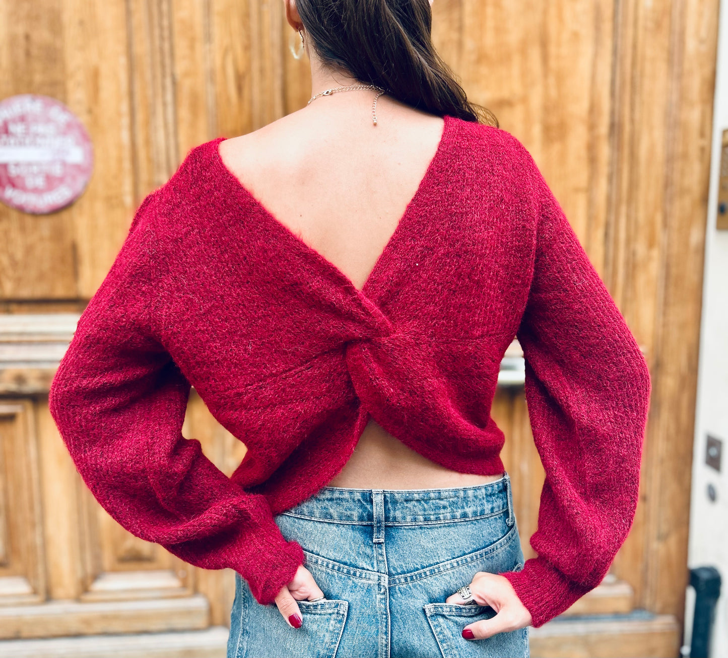 Pull bordeaux MONA tout doux