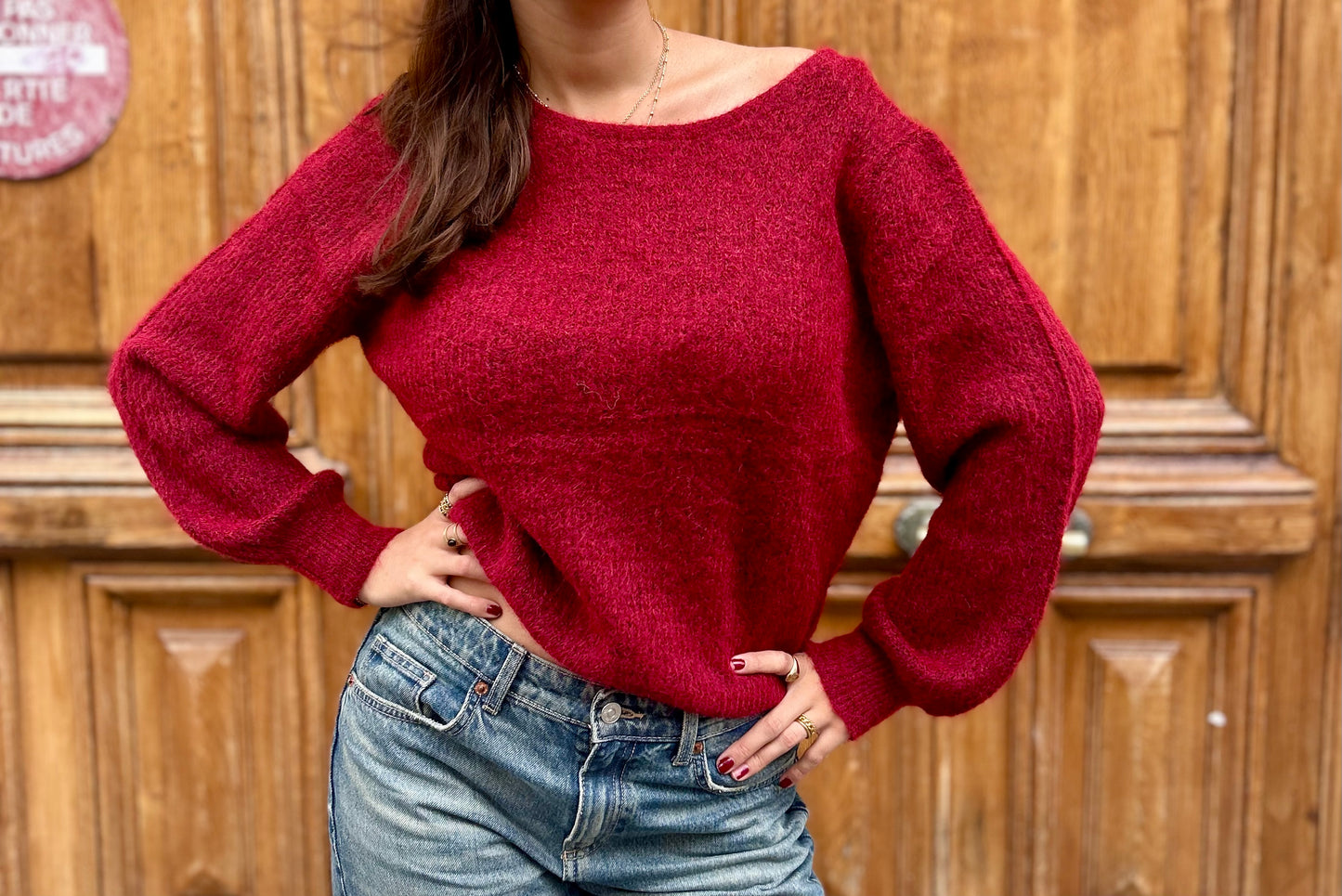 Pull bordeaux MONA tout doux