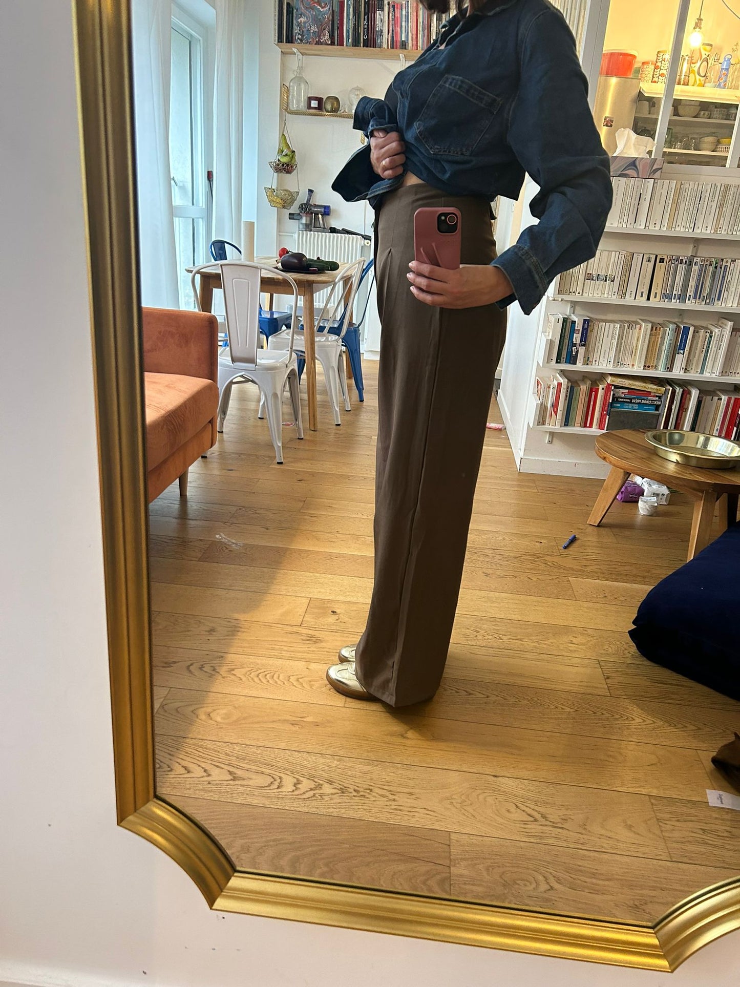 Pantalon à pinces ample OCTAVE chocolat