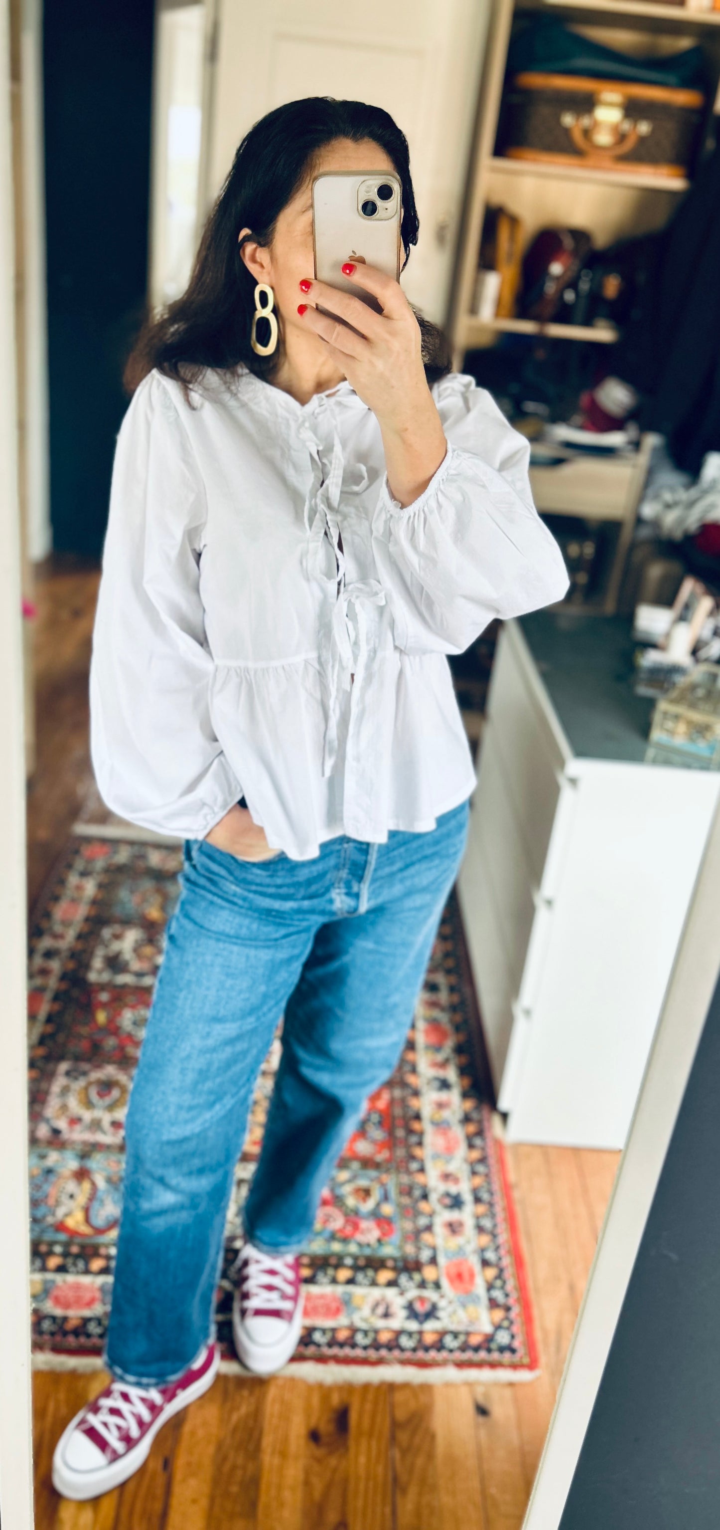 Blouse Cassandre blanche à noeud